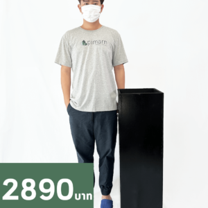 กระถางไม้ ขนาดใหญ่ทรงสี่เหลี่ยม สีดำ สูง 76 CM