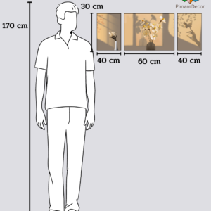 กรอบรูปและรูปภาพตกแต่ง รูปแจกันดอกไม้ 3ชิ้น สูง30CM