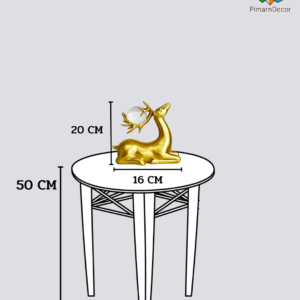 ของตกแต่ง กวางสีทองคู่ตั้งโต๊ะ 26cm พร้อมลูกแก้วคริสตัล