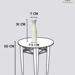 ของตกแต่ง แจกันสีขาว ทรงสูง ขอบปากเว้า สูง 31 CM