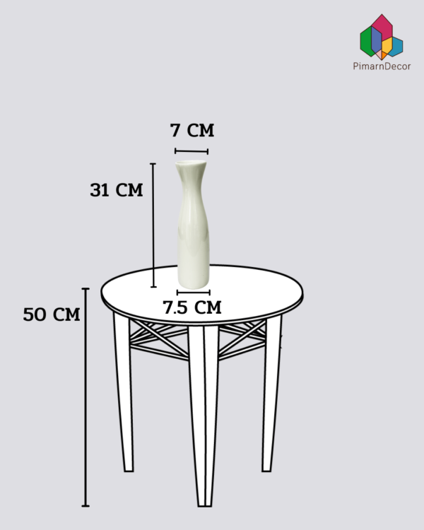 ของตกแต่ง แจกันสีขาว ทรงสูง ขอบปากเว้า สูง 31 CM