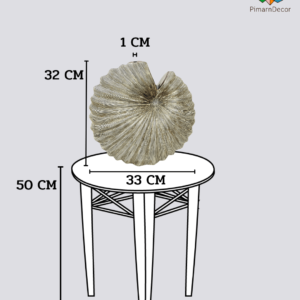 ของตกแต่งดินเผา รูปทรงหอย สีน้ำตาลขาว สูง 32 CM