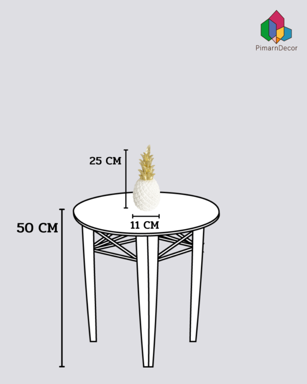 ของประดับ ของตกแต่งบ้าน รูปปั้นสับปะรด สีขาว สูง25CM