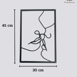 ของแต่งผนัง เหล็กสีดำ ลายการจูบ 45C