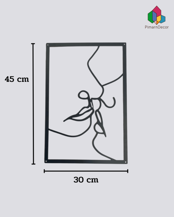 ของแต่งผนัง เหล็กสีดำ ลายการจูบ 45C