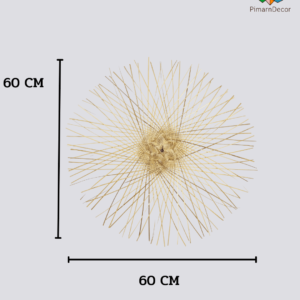 งานจักสานตกแต่งผนัง ไม้ไผ่ รูปทรงกลม มีดาวตรงกลาง ขนาด 60 CM