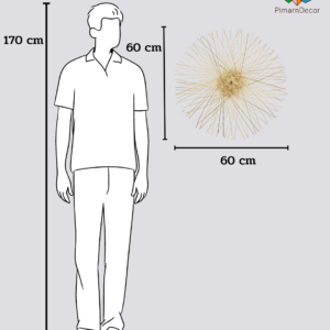 งานจักสานตกแต่งผนัง ไม้ไผ่ รูปทรงกลม มีดาวตรงกลาง ขนาด 60 CM