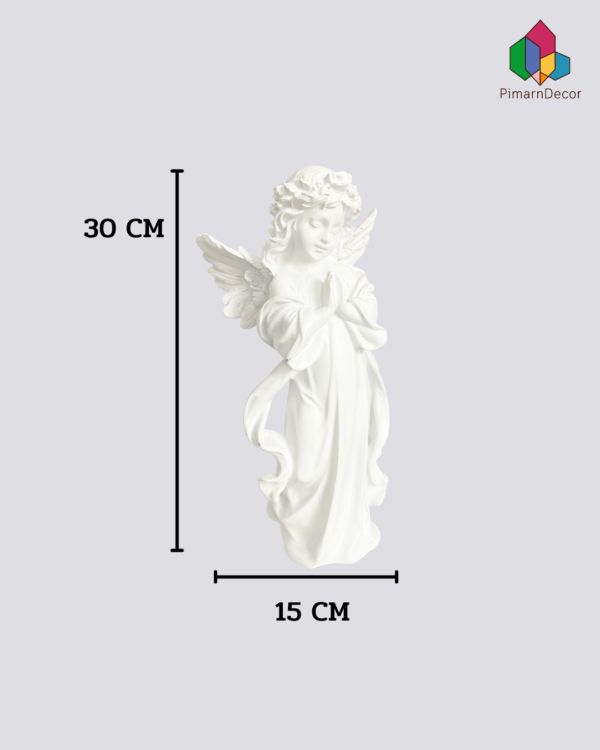 รูปปั้นแบบโรมัน รูปปั้นนางฟ้าพนมมือ 30cm สีขาว
