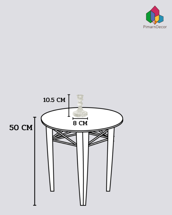 เชิงเทียน แบบแถบแนวตั้งกลมเล็ก สีใส สูง10.5CM