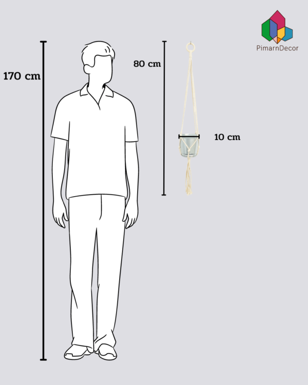 เชือกแขวน พร้อมกระถาง กระถางอลูมิเนียม ยาว 80 CM