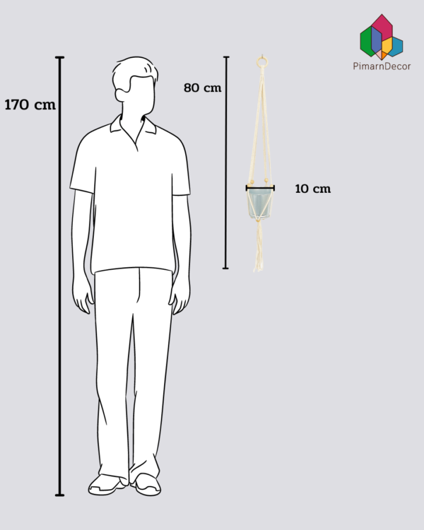 เชือกแขวนกระถาง ที่แขวนกระถาง และกระถางอลูมิเนียม ยาว 80 CM