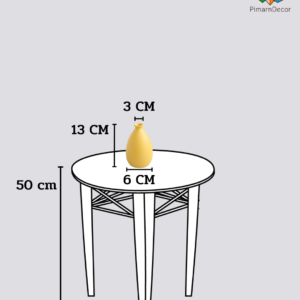 แจกันจิ๋ว ทรงน้ำเต้าปากแคบ สีเหลือง สูง13CM