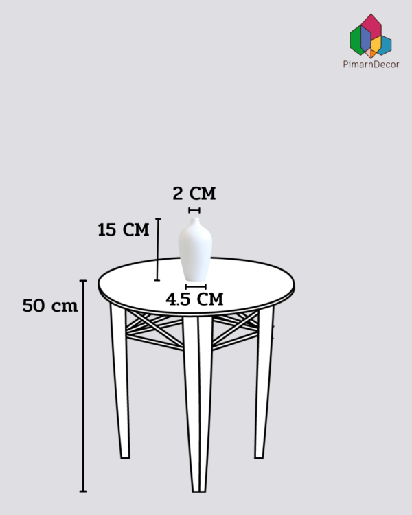 แจกันจิ๋ว ทรงไหปากแคบ สีขาว สูง15CM