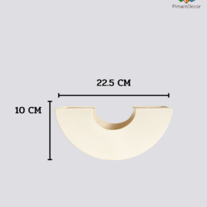 แจกันตกแต่ง แจกันทรงครึ่งวงกลม สีครีม 9นิ้ว