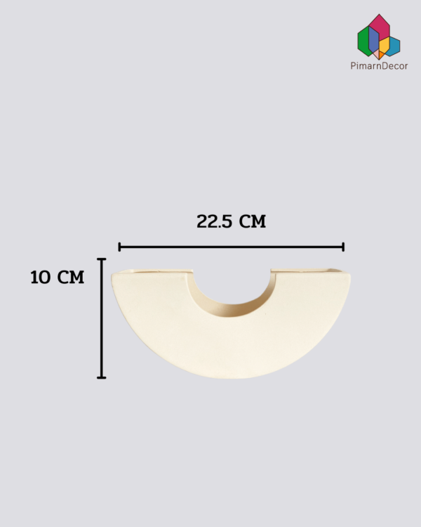 แจกันตกแต่ง แจกันทรงครึ่งวงกลม สีครีม 9นิ้ว