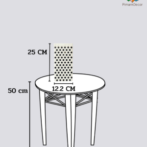 แจกันลายจุด ทรงสี่เหลี่ยม สีขาว สูง25CM