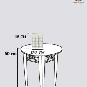 แจกันลายตาราง ทรงสี่เหลี่ยม สีขาว สูง16CM