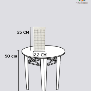 แจกันลายตาราง ทรงสี่เหลี่ยม สีขาว สูง20CM