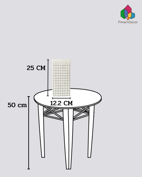 แจกันลายตาราง ทรงสี่เหลี่ยม สีขาว สูง20CM