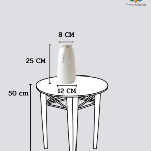 แจกันสีขาว ทรงสูง พร้อมเชือกผูก สูง25CM