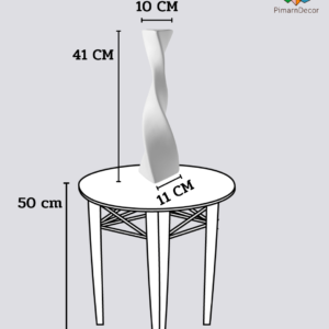 แจกันเซรามิก แจกันดอกไม้ แจกันเกลียว สีขาว สูง41CM