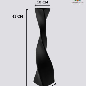 แจกันเซรามิก แจกันดอกไม้ แจกันเกลียว สีดำ สูง41CM