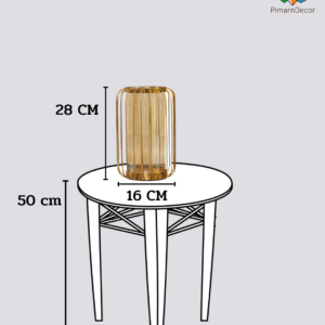 แจกันแก้ว แจกันมีเสริมโครงเหล็ก สีทองแดง สูง28CM